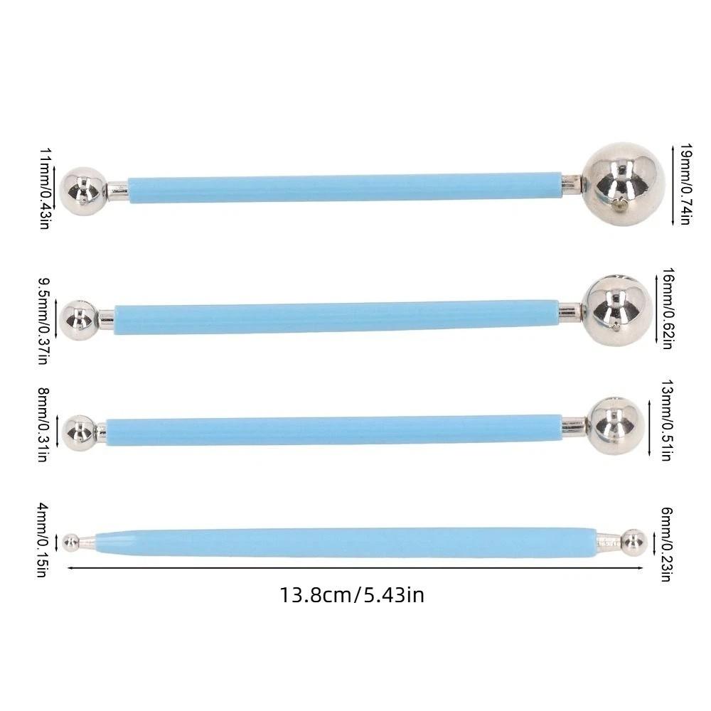 8 Pcs 16 Ball Heads Modeling Ball Tools Metal Ball Head Stainless Steel Clay Indentation Tool Double Sided Multiple Sizes