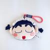 Adorable Cartoon Cute And Charming Crayon Shin-Chan Nohara Shiro Pendant Keychain Plush Q-Version Large Head Earphones Zero Wallet Doll Doll