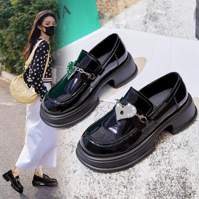 Casual Metal Decoration Small Leather Shoes Female 2024 New Simple All-match Thick Bottom Mary Jane Womens Shoes Autumntime
