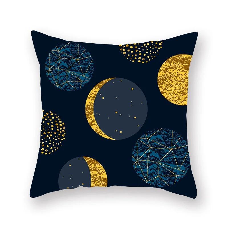 Retro Blau Einfacher Druck Kissenbezug Auto Ornamente Büro Wohnzimmer Zuhause Kissenbezug