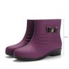 Women's Four Seasons Rain Boots Large Size Low Thick Heel Rain Shoes Female Solid Color Waterproof Single Water Shoes