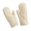 Cozy Warm White Plush Winter Gloves For Women Featuring Soft Faux Rabbit Fur