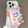 Colorful Smiling Face Phone Case for iPhone 12x-17, Drop-proof, Suitable for Apple 15 Pro, 16 Pro Max, Girly Design