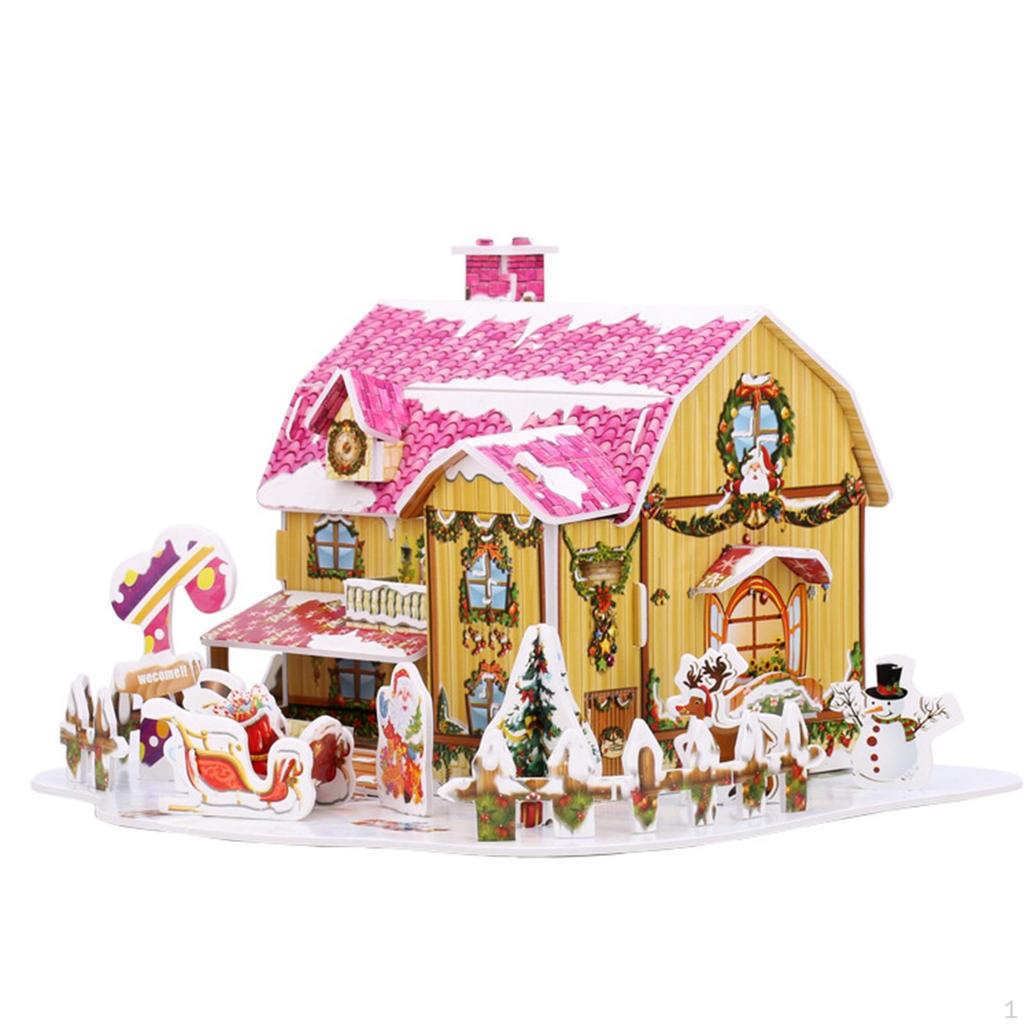 Christmas DIY Puzzle Children 3D Building Model Dollhouse for Teens Adults