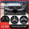 Car Sticker Car Grille Emblem 3D Badge Front Grill Logo For Mercedes Benz GLC X253 GLE W166 C292 GLS X166 16-19 Matte Black OE S