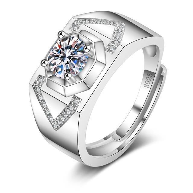 Imitation Mozzarella Diamond Ring Men's and Women's Fashion Temperament Trend Ring Personality Original Design Niche Jewelry