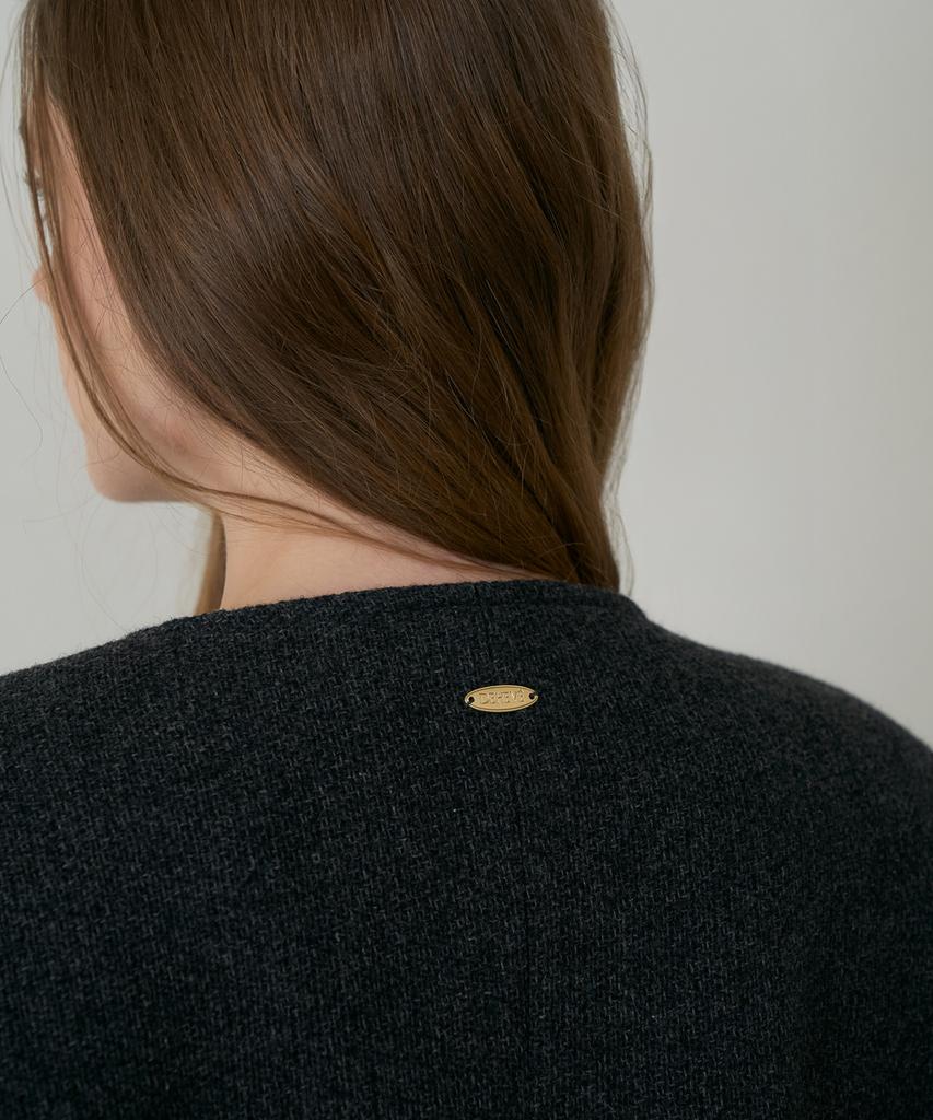 DEHEVE Classic Wool Collarless Jacket [Charcoal]