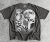 Distressed Lemur Full Moon Graphic Tee, Retro Wildlife T-Shirt