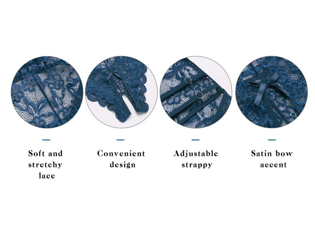 Sexy Lace Halter Open-Crotch Bodysuit for Women