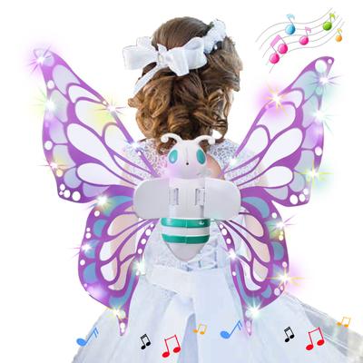 Electric Butterfly Wings Moving Elf Wing with Light Fairy Wings for Kids Birthday Christmas Cosplay Dress Up Angel Girls Toy