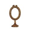 European Vintage Carved Desktop Vanity Mirror Elegant Relief Photo Frame Decorative Makeup Mirror Exquisite Photo Display Props