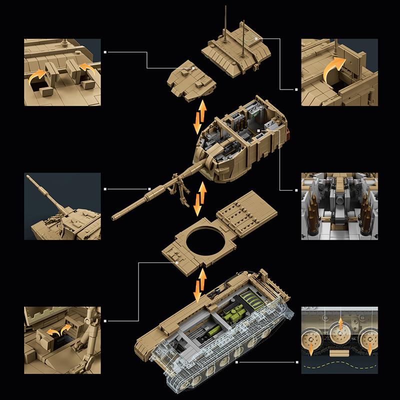 Armored Vehicle Military Army British FV4005 Stage II Heavy Anti-Tank Bricks Building Blocks Toy Main Heavy Battle Tank Model