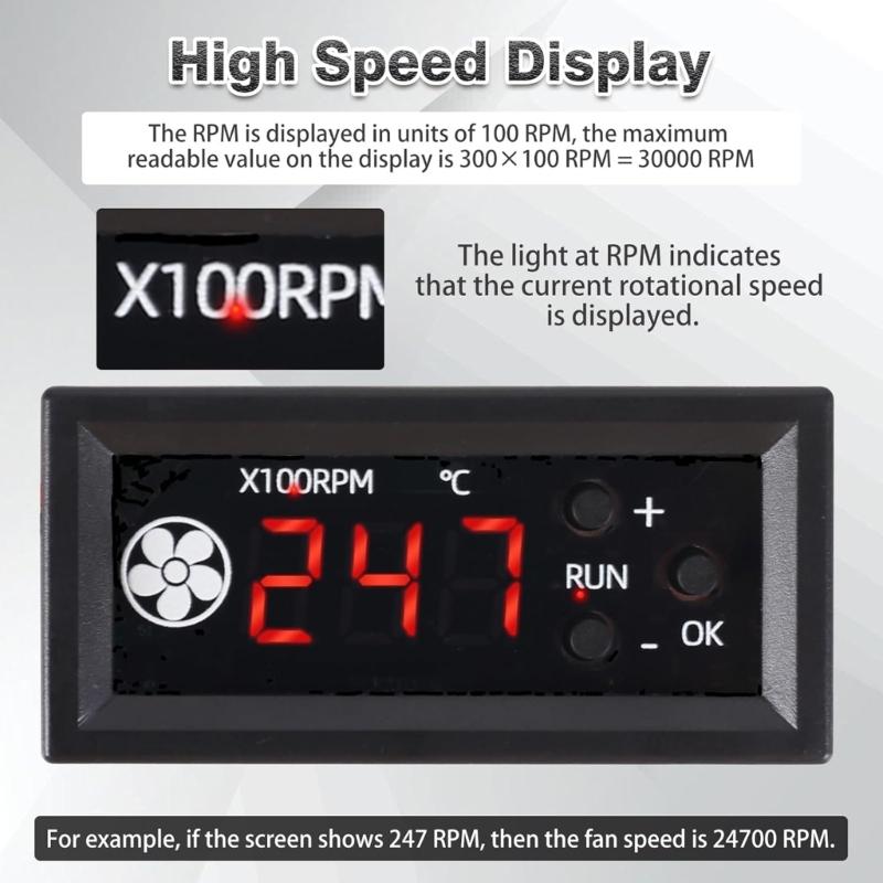 Fan Speed Controller Module 12V PWM 4-Wire With Temperature Probes Noises reduction Low Controller Easy to Use
