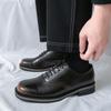 Herrhöjdhöjande Derby-skor i läder med tjock sula - Mångsidiga för affärs-, formella, vardags-, bröllops- och brudgums tillfällen.