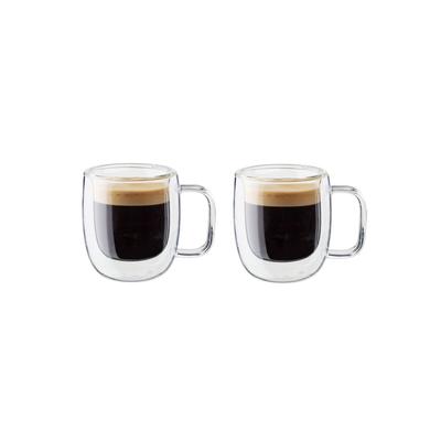 ZWILLING Sorrento Double Wall Espresso Glasses 80ml 2pcs Set - Tumbler, Insulated, Keeps Drinks Hot or Cold, Double-Walled, Espresso, Demitasse Cup, M