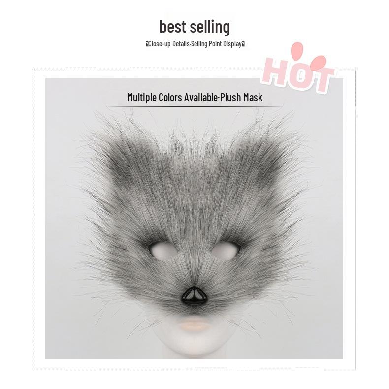 Handmade Halloween Fox Costume: Mask, Gloves & Plush Tail