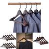 Wooden Clothes Hangers Set With Thickened Nonslip Design For Hotel And Closet Storage