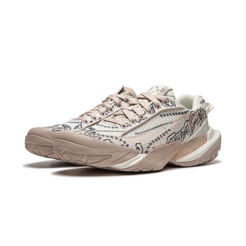 Li Ning CF Trail Series Pohodlné Všestranné Tlumící Odolné Nízké Lifestylové Ležérní Boty Unisex Ležérní Boty Off-White Černá AGLU149-3