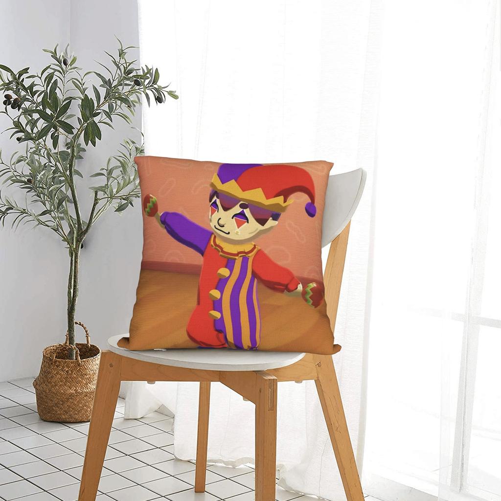 Hugh Morris Tomodachi Life Jester Mii Square Pillowcases Polyester Room  Cushion Cover Funny Decor Throw Pillow Case 45*45