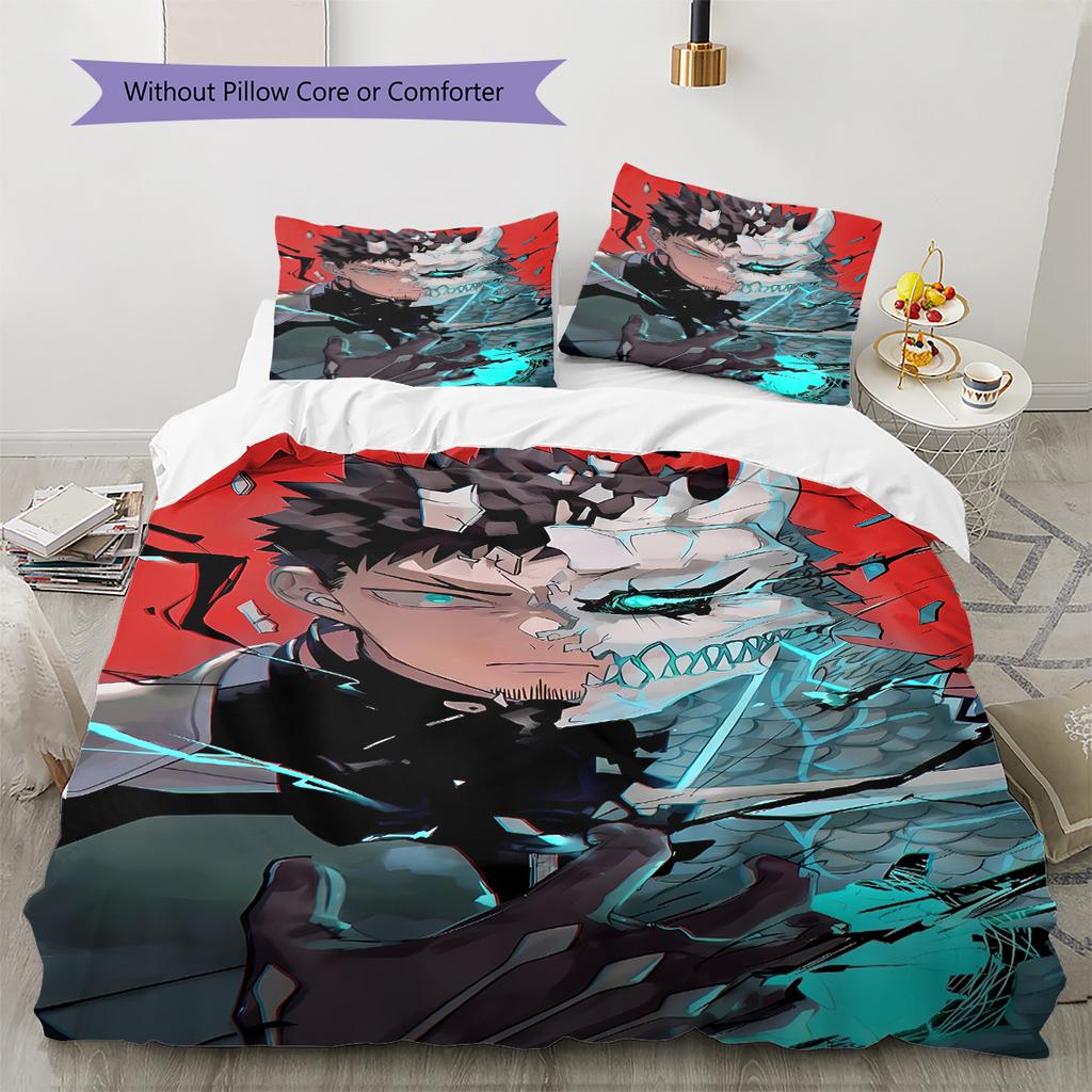 Kaiju No. 8 Pattern Bedding,Quilt Set Quilt Cover Pillowcase Home Birthday Gift (1 * duvet cover + 2 * pillowcase, without core)