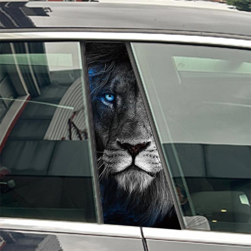 Blaue Augen Löwe Tiger Tier Auto B-Säule Aufkleber Auto Mittel Säule Dekoration Abdeckung Kratzer Wasserdicht Aufkleber Auto Zubehör