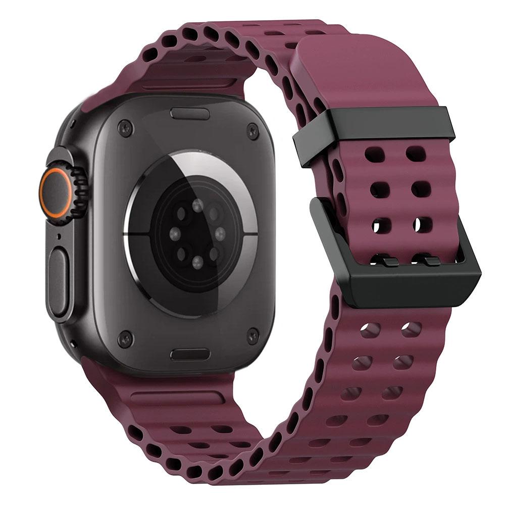 Ocean Silicone+Metal Buckle Strap For Apple Watch Band Ultra 3/2 49mm Sport Bracelet iWatch 11 10 9 8 7 6 SE 46mm 45mm 44mm Belt