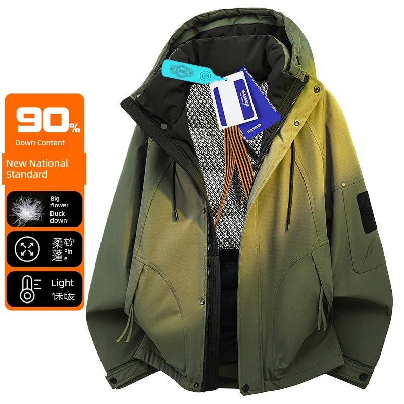 

Wassup Official Store down Jacket Men s Workwear Hooded Jacket Autumn and Winter Outdoor Sports Mountaineering Jacket Cold Protection Army Green - in Stock L