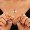 Vintage Spiral Vortex Necklace Earrings for Women Unisex Boho Pentagram Necklace Fashion Y2K Retro Jewelry