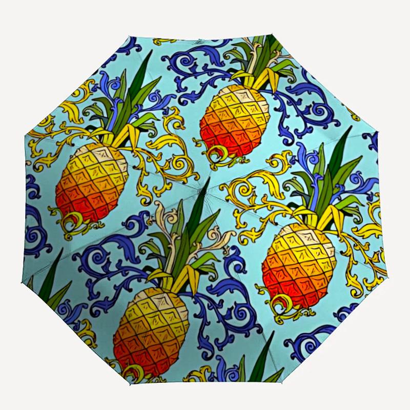 

1pc Pineapple Pattern Umbrella - Portable Home Essential, Durable Iron Frame with Rod Structure, Fashion Lovers y250910086