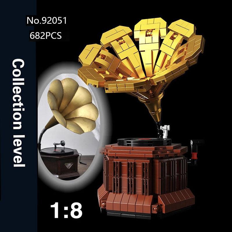 

682 шт. креативные строительные блоки ретро граммофон классический ностальгический коллекционное издание DIY собранная коллекция кирпичей модель игрушки