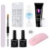 Kit de colle pour extensions d'ongles 15 ml, moule à ongles, brosse à double tête, kit de colle pour extensions d'ongles en cristal, kit de colle cristal
