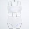 Source South Korea High Waist Split Swimsuit Female Sexy Simple Bikini Solid Color Belly Cover Skinny Swimsuit