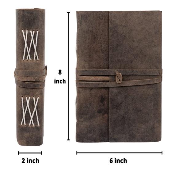 Leather Diary, Handmade Leather Bound Notepad for Men and Women 20.32 X 15.24 Cm, Gift for Any One