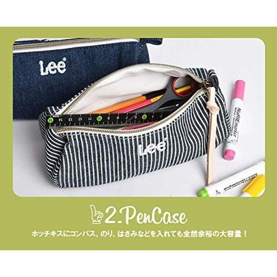 Lee pouch large capacity stylish multi cosmetic pen case denim cute stationery pencil box logo mini small lightweight