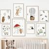 Boho Cartoon Bear Hedgehog Mouse Balloon Leaf Posters Art Prints Canvas Painting Wall Picture For Baby Kids Room Home Decoration