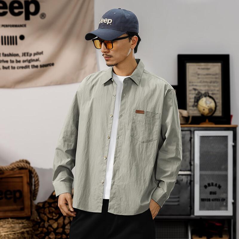 

JEEP Men s Solid Long Sleeve Casual Work Shirt XL