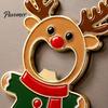 Holiday Home Ornaments Christmas Gingerbread Man Bottle Opener, Metal Refrigerator Magnet Beer Souvenir Gift Decorative Cap Remover for Kitchen Party