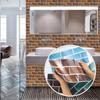 European Retro Tile Sticker PVC Self-Adhesive Kitchen Bathroom Waterproof Wall Decoration Brick Pattern Wallpaper 15x30cm 6pcs