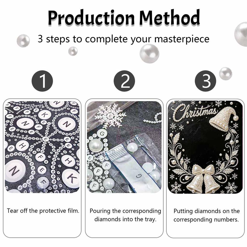 Christmas Pearl Painting Kit Handmade DIY Christmas Bell Snowflake Wreath Home Decoration Painting