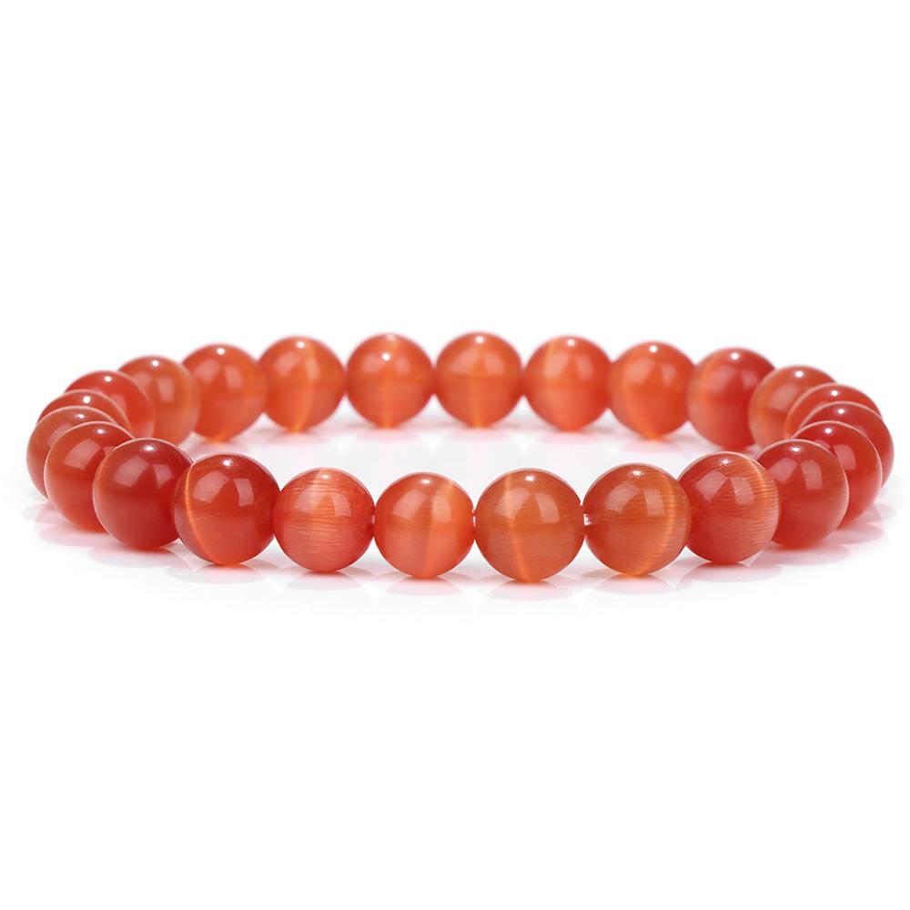 

8 мм браслет из бусин кошачий глаз, браслеты из натурального камня, гладкие кварцевые бусины кошачий глаз, браслет для мужчин и женщин, ювелирные изделия Pulsera