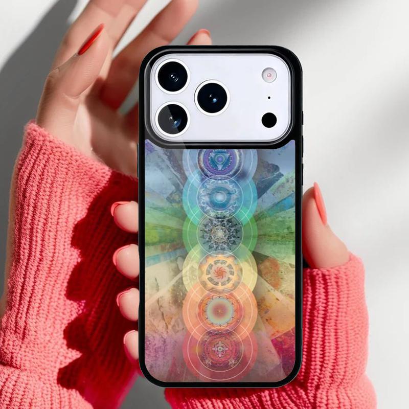 Mandala Chakra Yoga Telefonfodral för iPhone 17 16 15 14 13 Pro Max Baksidesfodral för 12 11 Pro Coque