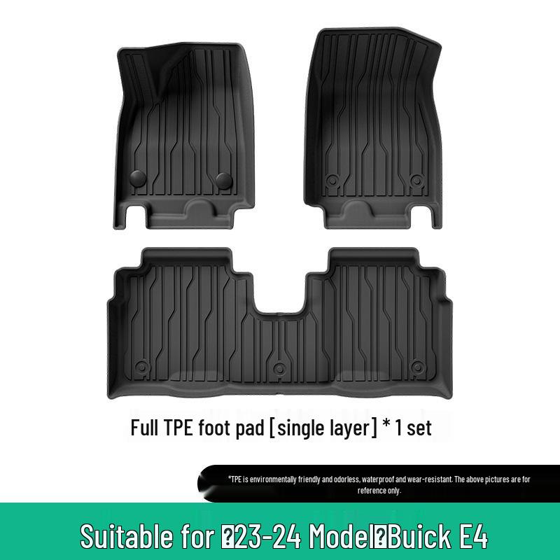 Eco-friendly Custom-fit Floor Mats Set for 2023 Buick E4: Includes TPE Trunk Mat & Seat Backrest Mat