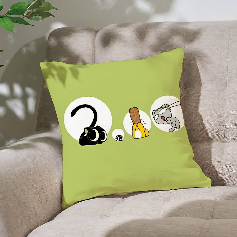 Черный Кот Ло Сяохэй Наволочка Подушка-плед Нордический Винтажный Стиль Чехлы для Подушек Дом Гостиная Диван Кушетка Сиденье Декор 16x16Inch