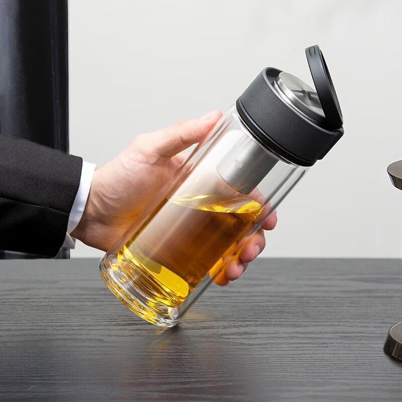 Vasn Double Wall Glass Tea Infuser Bottle