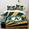 Athletics Oakland Emblem Bedding Set 3pcs, High Quality Bedding Set Including 1pc Duvet Cover And 2pcs Pillowcases for Bedroom, Dormitory Gift