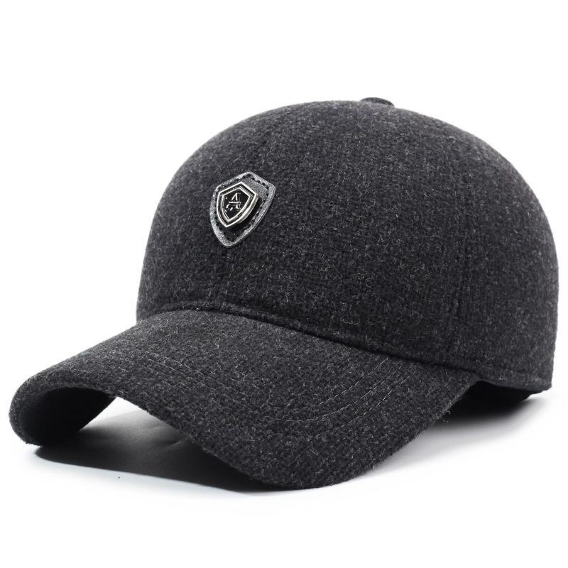 Middle-Aged Autumn Winter Cap Men's Velvet Thick Cap Outdoor Ear Protection Cold-Proof Baseball Cap