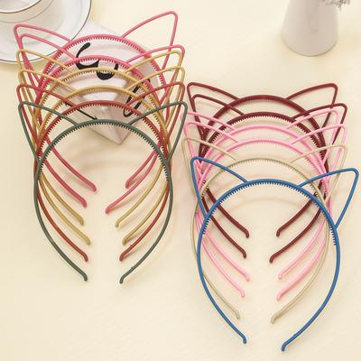 12 piezas/set Diademas de Orejas de Gato para Niñas Diadema de Orejas de Gato Mate Diadema de Dientes de Plástico Bandas para el Cabello Decoración Familiar Accesorios para el Cabello de Fiesta