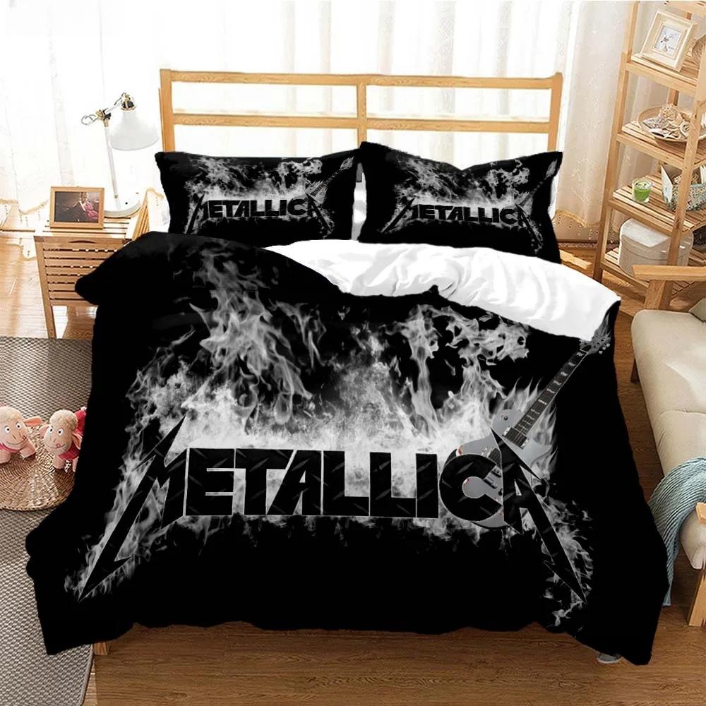 Metal Music Band MMetallica Bedding Collection Single Twin Full Queen King Size Bed Collection Adult Kid Bedroom Duvet Cover Collection Home Textile