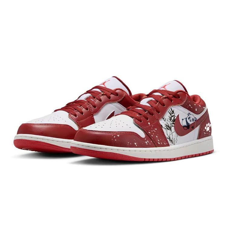 Jordan Air Jordan 1 Slip Resistant Abrasion Resistant Low Top Vintage Basketball Shoes Men's Red FJ3459-160(Team181-)