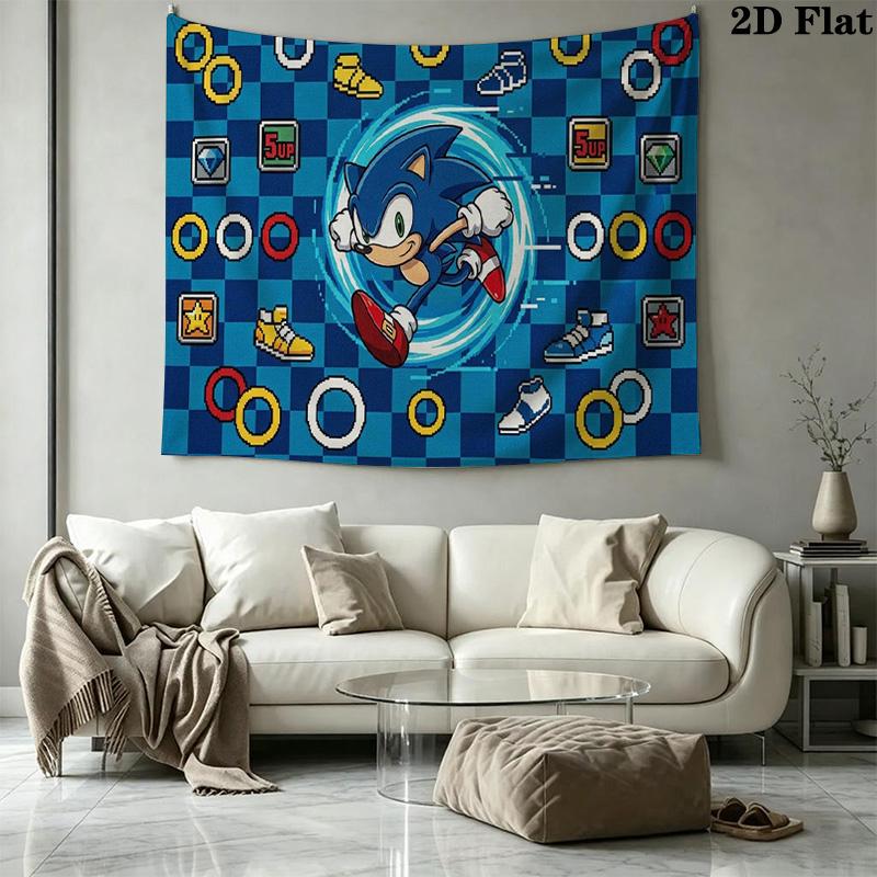 Hedgehog Cartoon Wall Tapestry Aesthetic Wall Hanging Printed Fabric Blanket Decorative Tapestries for Bedroom Living Room Home Decor